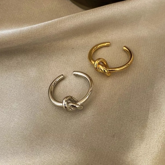 NEW 925 STERLING SILVER KNOTTED ADJUSTABLE RING, CUTE RING, SHINY RING. - Picture 3 of 5